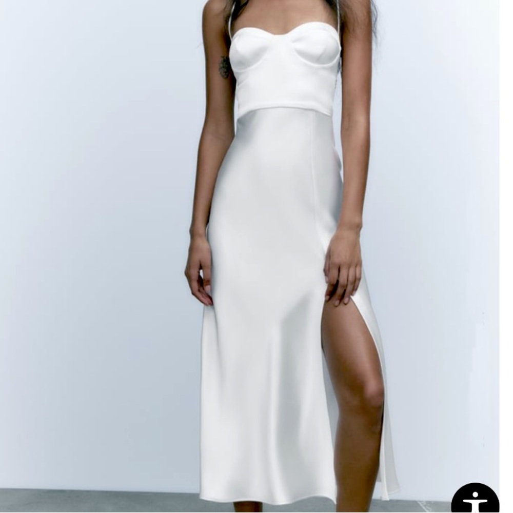 MIDI DRESS WITH ADJUSTABLE CROSS-BACK SPAGHETTI STRAPS